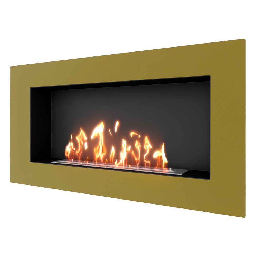 Биокамин встраиваемый SteelHeat GRAND 1200 с рамкой цвет латунь Биокамин встраиваемый SteelHeat GRAND 1200 с рамкой цвет латунь