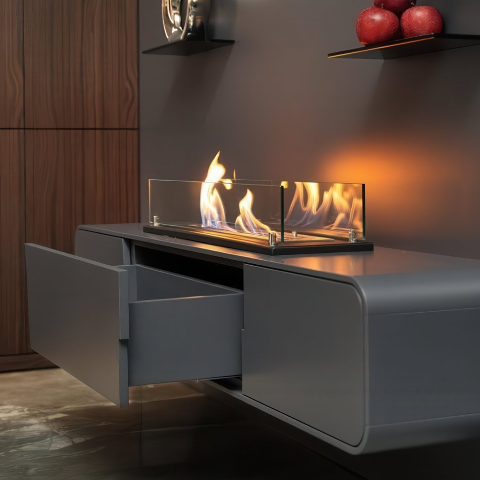 Биокамин встраиваемый в тумбу Steelheat Stand 700