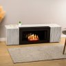 Тумба под ТВ с биокамином SteelHeat IMOLA IMPULSE 140 см (корпус белый / фасады серый бетон) фото 2